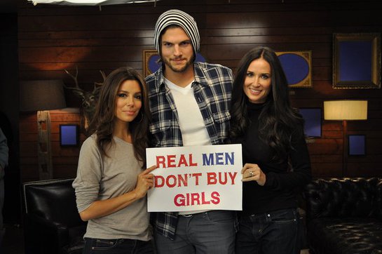 Photo: Eva Longoria, Ashton Kutcher, Demi Moore Real Men