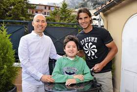 Photo: Rafael Nadal meets Paul, Luc Pettavino's son, a 15-year-old boy who is struggling against Duchenne muscular dystrophy