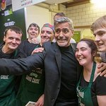 George Clooney Visits Charity Cafe In Scotland