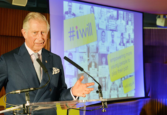 Prince Charles speaking during a visit to the Step Up To Serve charity and the #iwill campaign