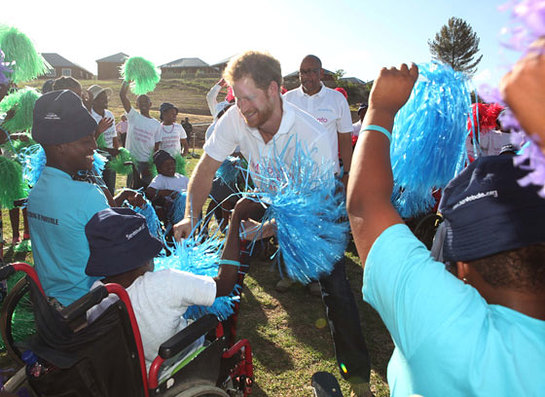 Prince Harry meets children supported by his charity Sentebale