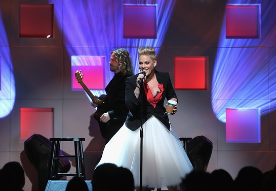 P!nk performs on stage at the 11th Annual UNICEF Snowflake Ball