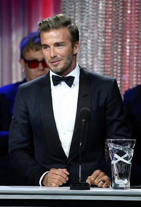 David Beckham speaks onstage during the Sixth Biennial UNICEF Ball