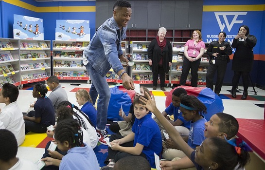 Russell Westbrook Opens 8th Reading Room In OKC