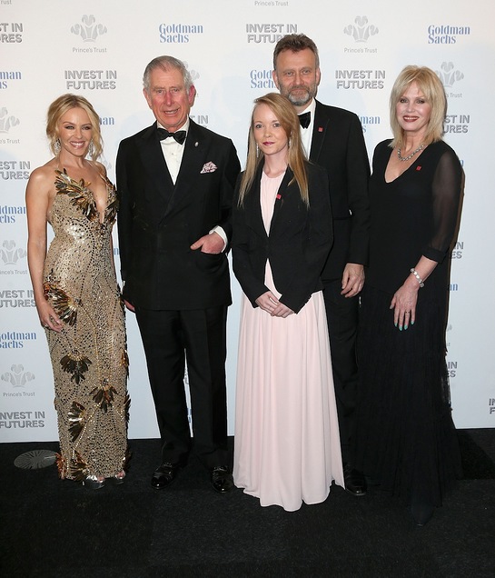 Prince Charles with Kylie Minogue, Hugh Dennis and Joanna Lumley