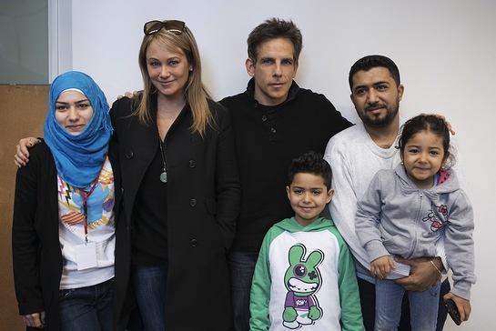 Ben Stiller and Christine Taylor Visit Refugee Families