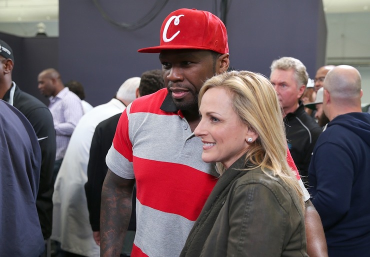 50 Cent and Super Bowl 50 U.S. National Anthem performer Marlee Matlin