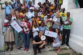 Miss USA Olivia Jordan, Quincy Brown, Karrueche Tran and Kristen Taekman visit local Smile Train hospital in Cap Haitien, Haiti.