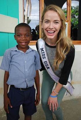 Miss USA Olivia Jordan visits Smile Train's cleft patients at their local partner hospital in Cap Haitien, Haiti