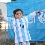 Messi Gives Signed Soccer Jerseys And Ball To Boy In Afghanistan