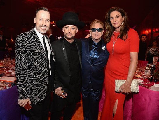 David Furnish, Boy George, Elton John and Caitlyn Jenner