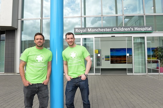 Jamie Lomas and Anthony Quinlan outside hospital