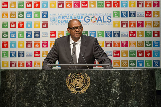 Forest Whitaker addresses the General Assembly High-level Thematic Debate on Achieving the SDGs