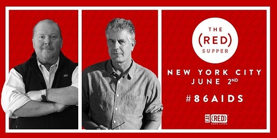 Mario Batali and Anthony Bourdain invite New Yorkers to the table in the fight to #86AIDS