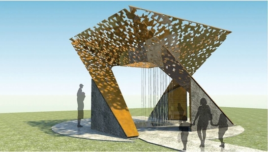 Rendering of the winning human rights memorial honoring the late Nelson Mandela Rendering of the winning human rights memorial honoring the late Nelson Mandela