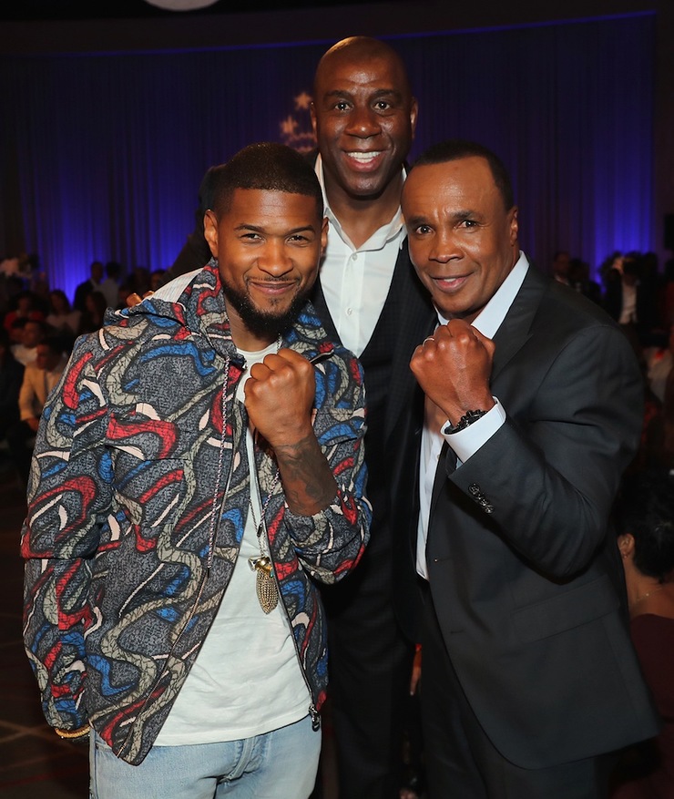 Usher, Magic Johnson and Sugar Ray Leonard