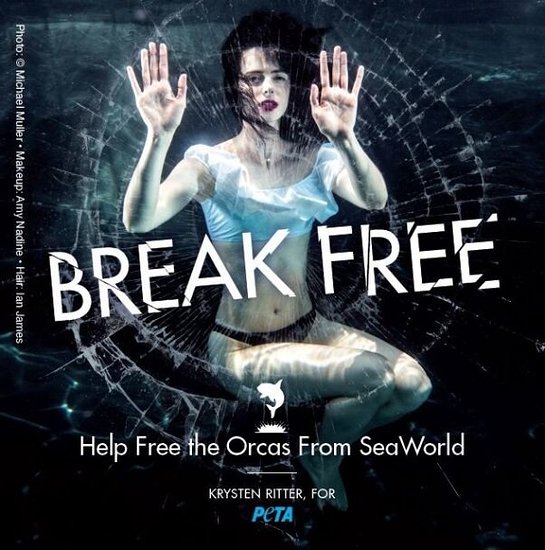 Krysten Ritter in PETA's New Anti-SeaWorld Ad Krysten Ritter in PETA's New Anti-SeaWorld Ad