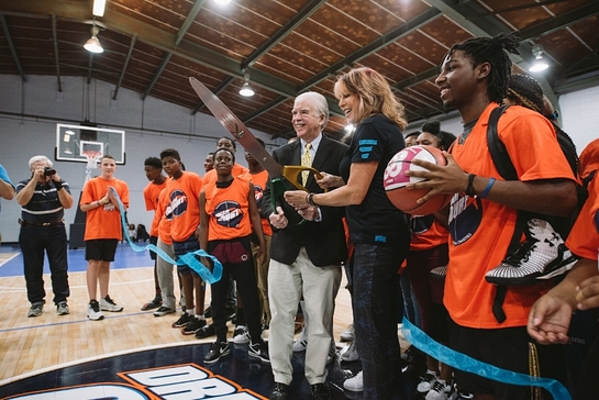 Nancy Lieberman and Camden, S.C. Mayor Tony Scully dedicate new Dream Court at Boys & Girls Clubs of the Midlands-Jackson Teen Center