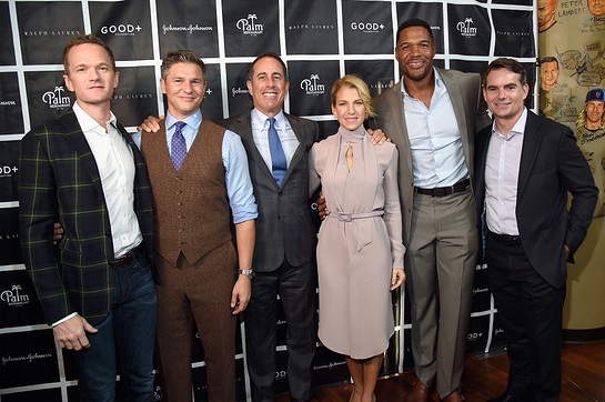 Neil Patrick Harris, David Burtka, Jerry Seinfeld, Jessica Seinfeld, Michael Strahan and Jeff Gordon