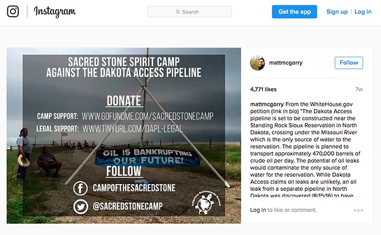 Matt McGorry's instagram post shares donation information