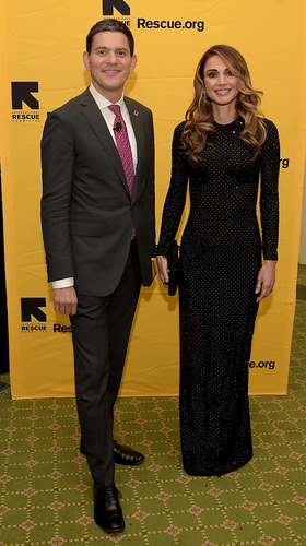 David Miliband and Queen Rania Al Abdullah of Jordan