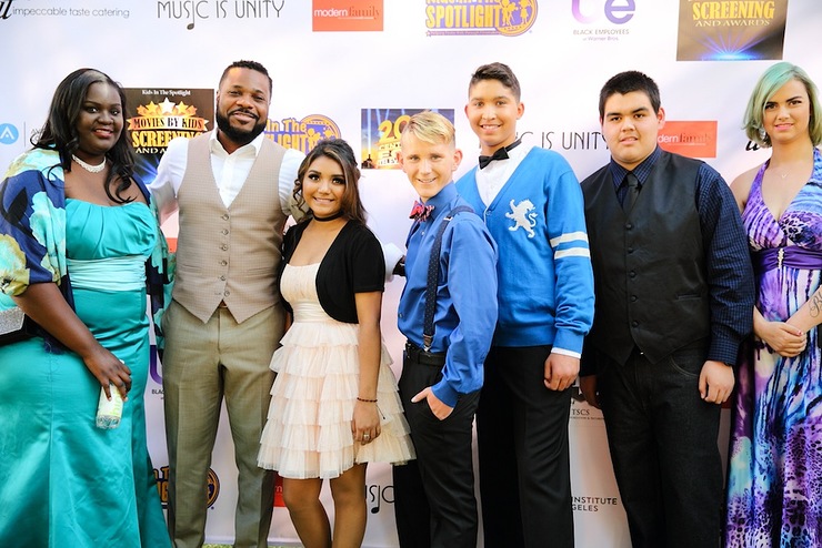 Malcolm-Jamal Warner spends time with foster youth of Kids In The Spotlight at Movies By Kids Screening and Awards at Fox Studios