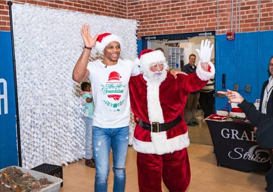 Russell Westbrook and his best friend Santa 