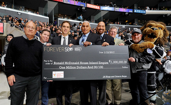 LA Kings present Ronald McDonald House Inland Empire with a check for $1 million