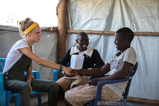 Cara Delevingne joined the United Nations Foundation's Girl Up campaign in Uganda