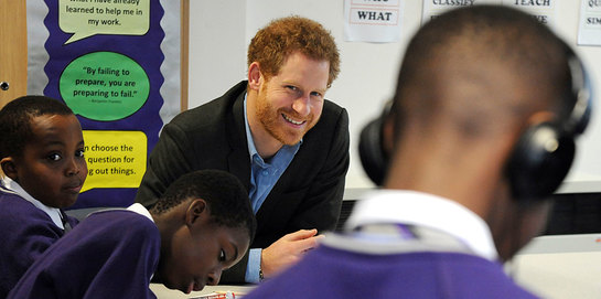 Prince Harry visits Nottingham on to see the work of Full Effect and Coach Core