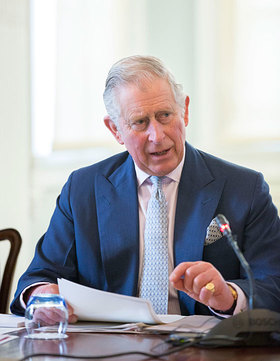 Prince of Wales at a meeting on the role of design and innovation in the plastic recycling industry