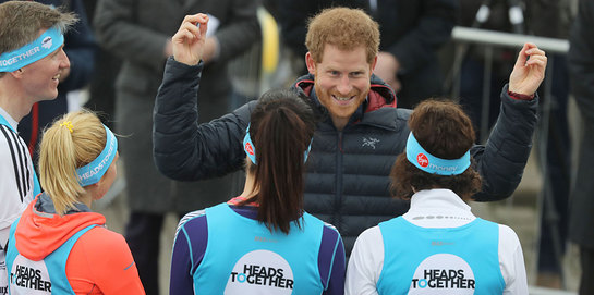 Prince Harry meets runners and Heads Together supporters