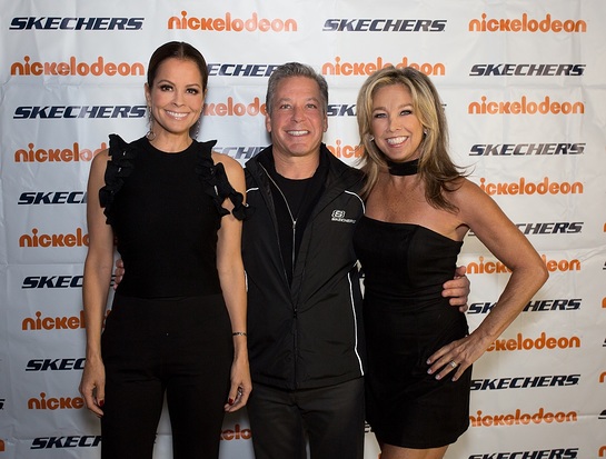 Brooke Burke-Charvet, Skechers President Michael Greenberg and Denise Austin at the 2017 SKECHERS Friendship Walk Check Presentation