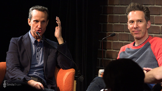 Never Not Funny cast members, Jimmy Pardo, and Matt Belknap onstage at Pardcast-a-Thon 2017 Never Not Funny cast members, Jimmy Pardo, and Matt Belknap onstage at Pardcast-a-Thon 2017