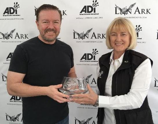 Ricky Gervais awarded for animal protection advocacy