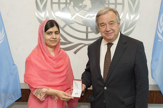 António Guterres designates Malala Yousafzai as a UN Messenger of Peace