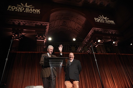 Bill Clinton and Mario Batali at Food Bank for New York City Can Do Awards