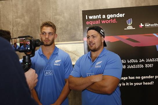 New Zealand's rugby players talking about gender equality and empowering of girls through sports