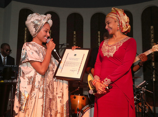 Kat Graham presented Certificate of Merit in appreciation her philanthropic work in the Congo