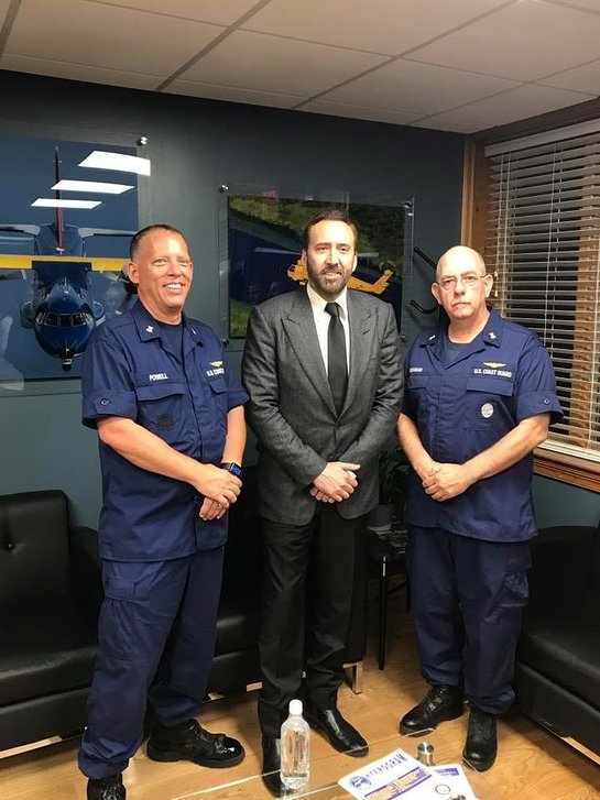 Nicolas Cage Visits Coast Guard Aviation Training Center