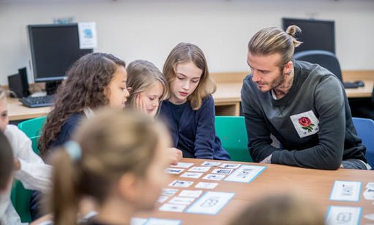 UNICEF Goodwill Ambassador David Beckham visits Kentish Town C of E Primary School, London