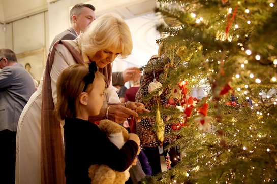 The Duchess of Cornwall at the decorating of the Christmas tree at Clarence House