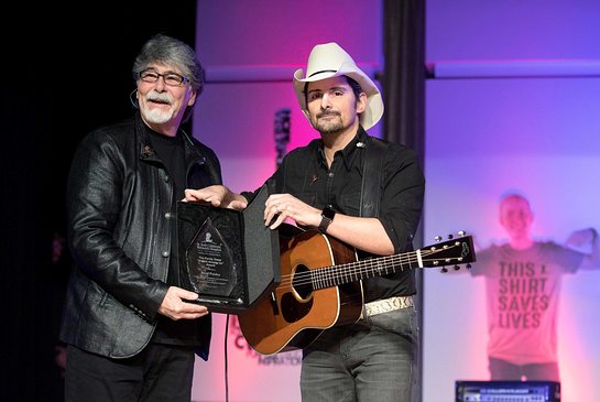 ALABAMA front man and co-founder of Country Cares for St. Jude Kids, Randy Owen, presented the award to Paisley