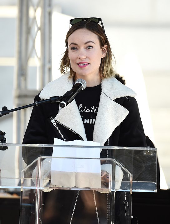 Olivia Wilde Speaks onstage at 2018 Women's March Los Angeles 
