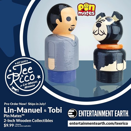 Lin-Manuel and Tobi Pin Mates Wooden Collectibles