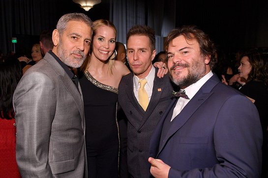 George Clooney, Leslie Bibb, Sam Rockwell, and Jack Black