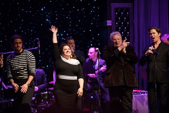 Broadway stars Aaron Tveit, Marissa Jaret Winokur, Harvey Fierstein, Andrew Rannells