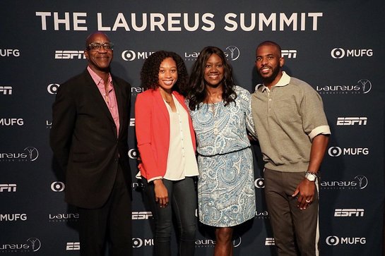 Edwin Moses, Allyson Felix, Benita Fitzgerald Mosley and Chris Paul