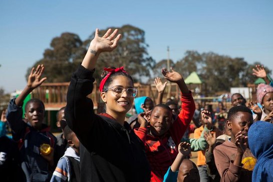 Lilly Singh visits South Africa to meet students