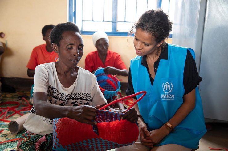 UNHCR High profile supporter Gugu Mbatha-Raw meets refugees